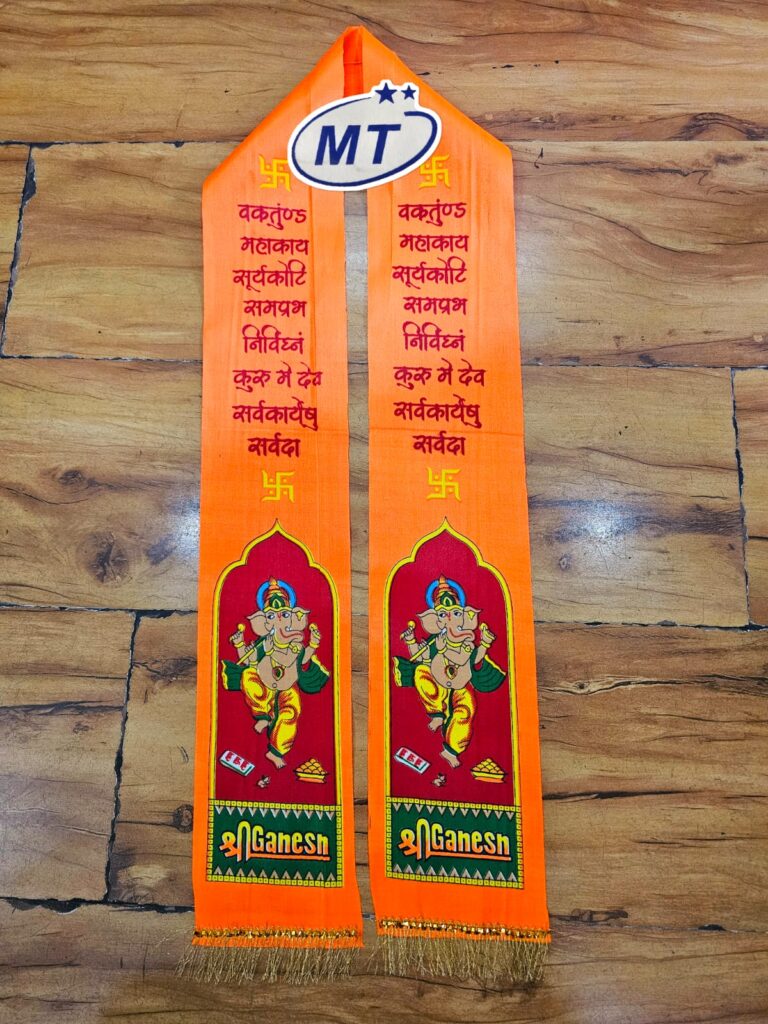 Ganesh Printed Religious Dupatta Manufacturer in Mathura